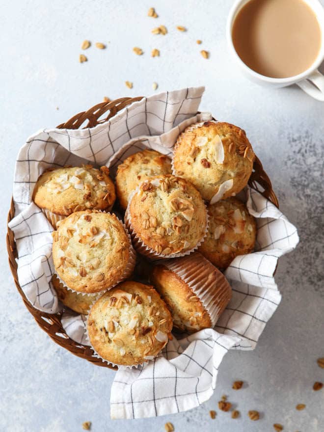 My family loves these loaded up Banana Crunch Muffins