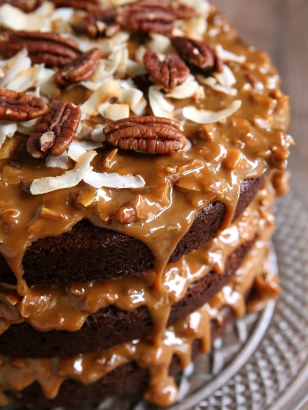 Chocolate Cola Cake with Dulce de Leche, Coconut and Pecan Icing | completelydelicious.com