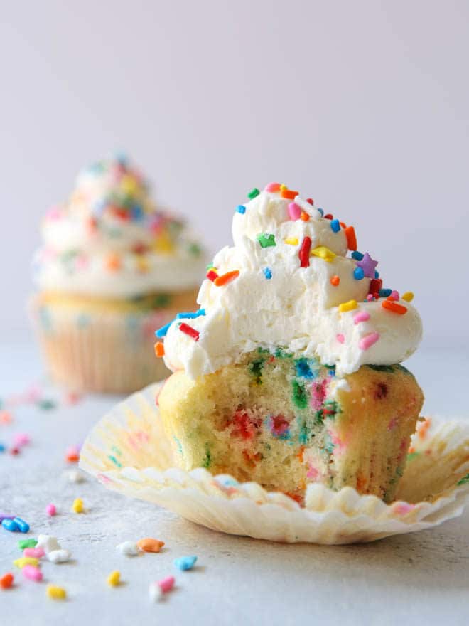 A small batch of funfetti cupcakes - perfect for two!