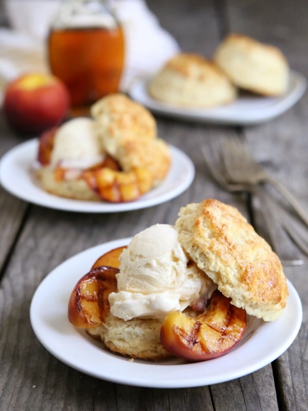 Grilled Peach and Ice Cream Shortcakes from completelydelicious.com