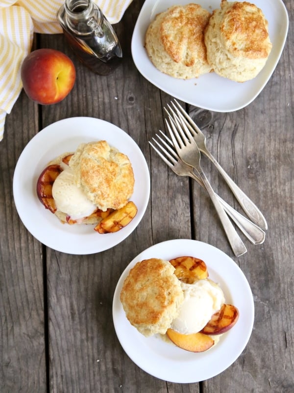 Grilled Peach and Ice Cream Shortcakes from completelydelicious.com