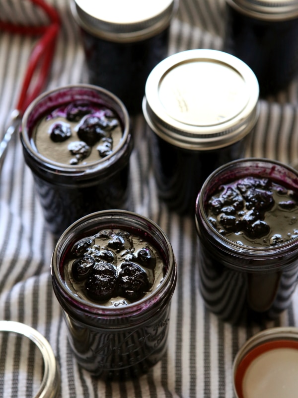 Blueberry Mojito Jam - a fun twist on blueberry jam with mint and lime. From completelydelicious.com