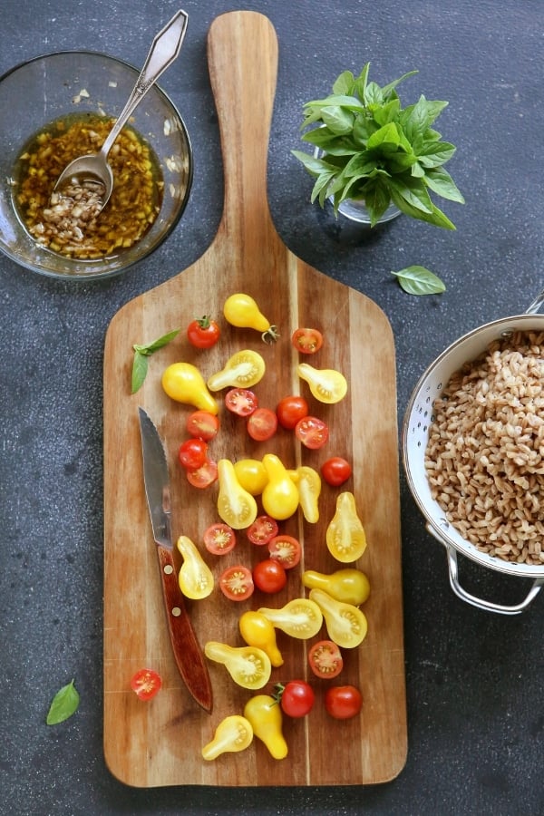 Farro Salad with Tomato and Basil from completelydelicious.com