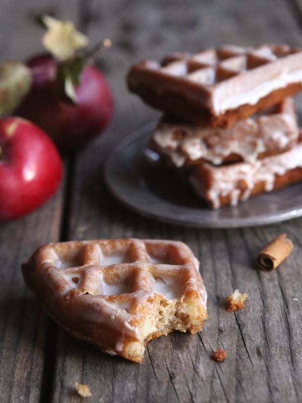 Apple Fritter Waffle Doughnuts from completelydelicious.com