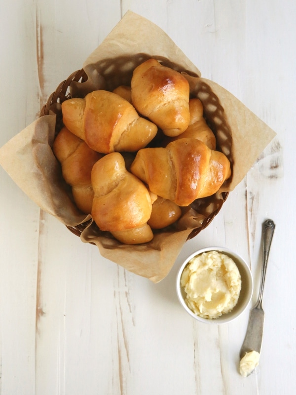 Sweet Potato Crescent Rolls with Whipped Honey Butter from completelydelicious.com