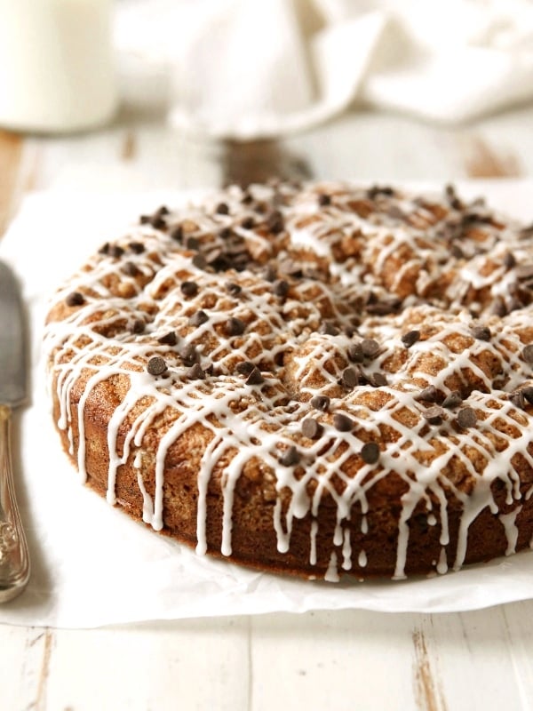 Chocolate Chip Coffee Cake with Brown Butter Streusel | completelydelicious.com