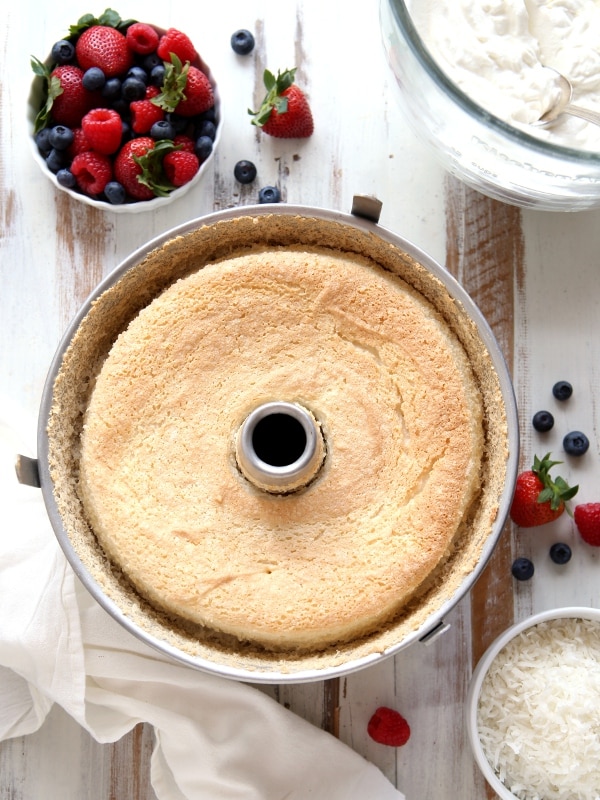 Coconut Angel Food Cake with Berries - Completely Delicious