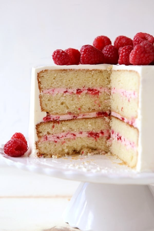 Raspberry White Chocolate Layer Cake - Completely Delicious