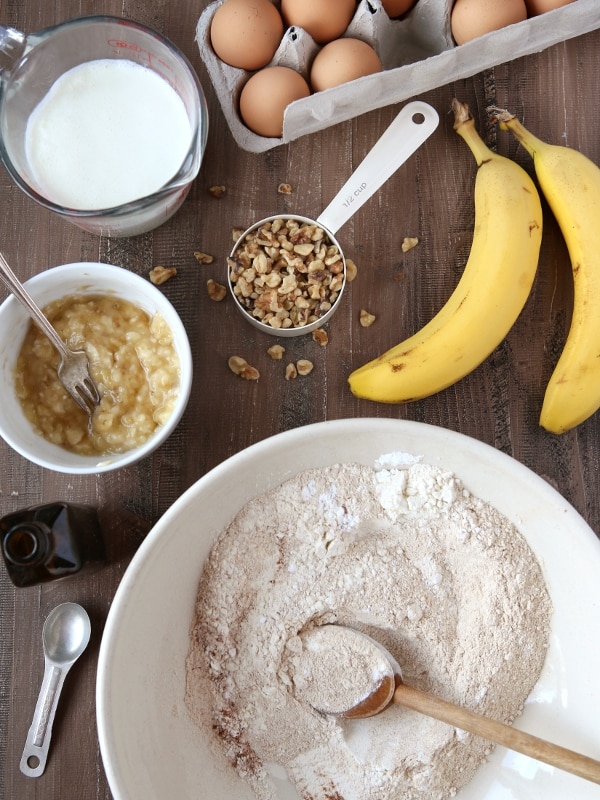 Whole Wheat Banana Nut Pancakes | completelydelicious.com
