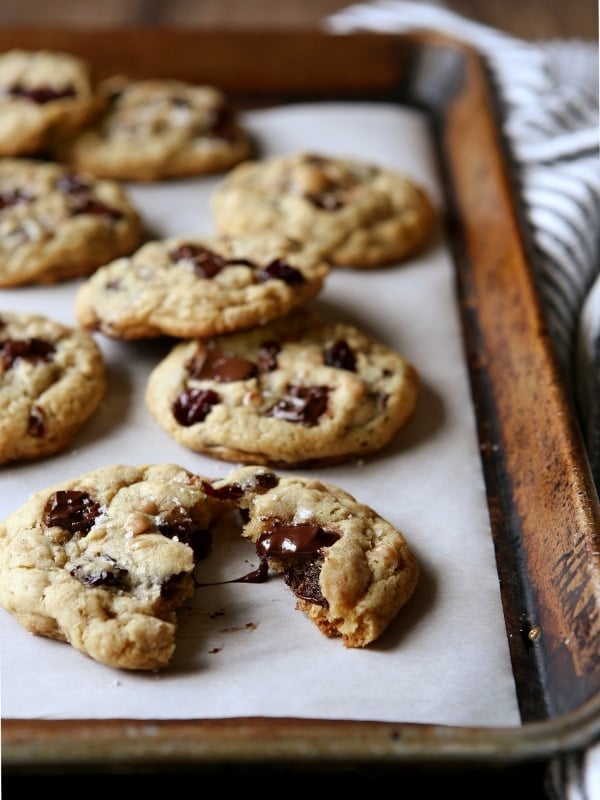 Chocolate Toffee Oatmeal Cookies with Dried Cherries | completelydelicious.com