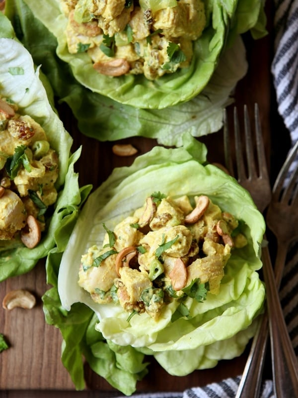 Curried Chicken Salad Lettuce Cups | completelydelicious.com