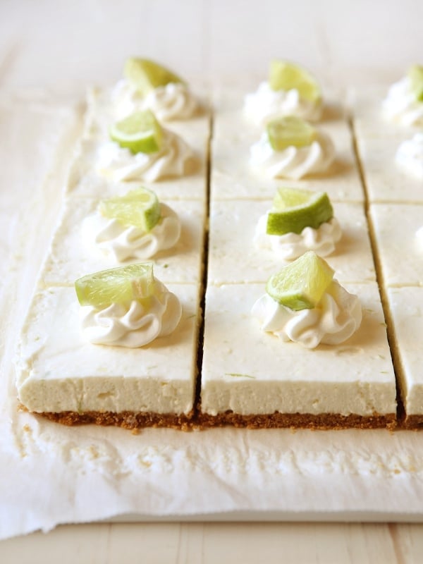 No-bake Lime Cheesecake Bars | completelydelicious.com