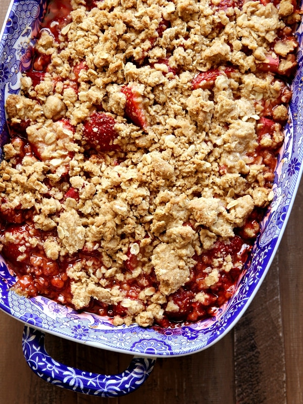 Strawberry, Raspberry and Rhubarb Crisp | completelydelicious.com