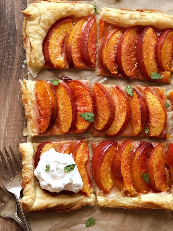 Easiest Nectarine Puff Pastry Tart | completelydelicious.com