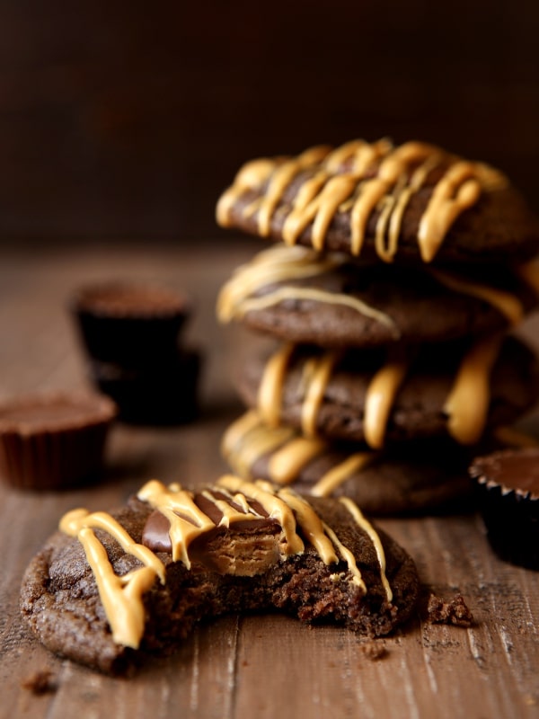 Chocolate Peanut Butter Cup Cookies | completelydelicious.com
