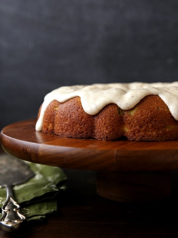 Spiced Zucchini Pear Cake with Brown Butter Glaze | completelydelicious.com