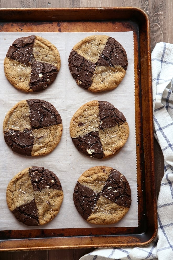 Malted Chocolate Chip and Reverse Chip Cookies | completelydelicious.com