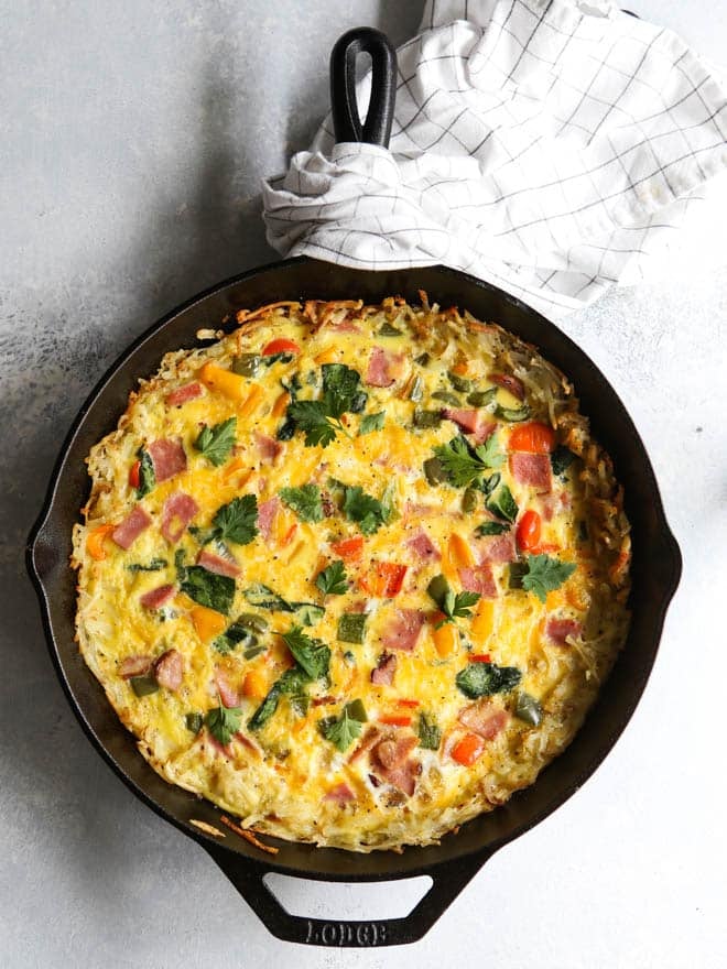 Hash Brown and Ham Frittata | completelydelicious.com