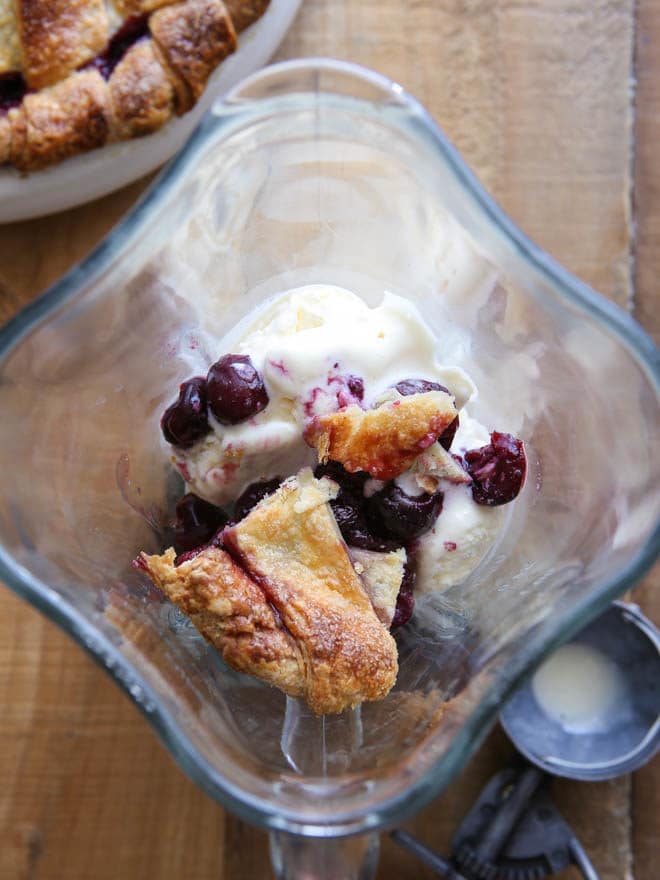 Leftover pie is a great addition to a milkshake
