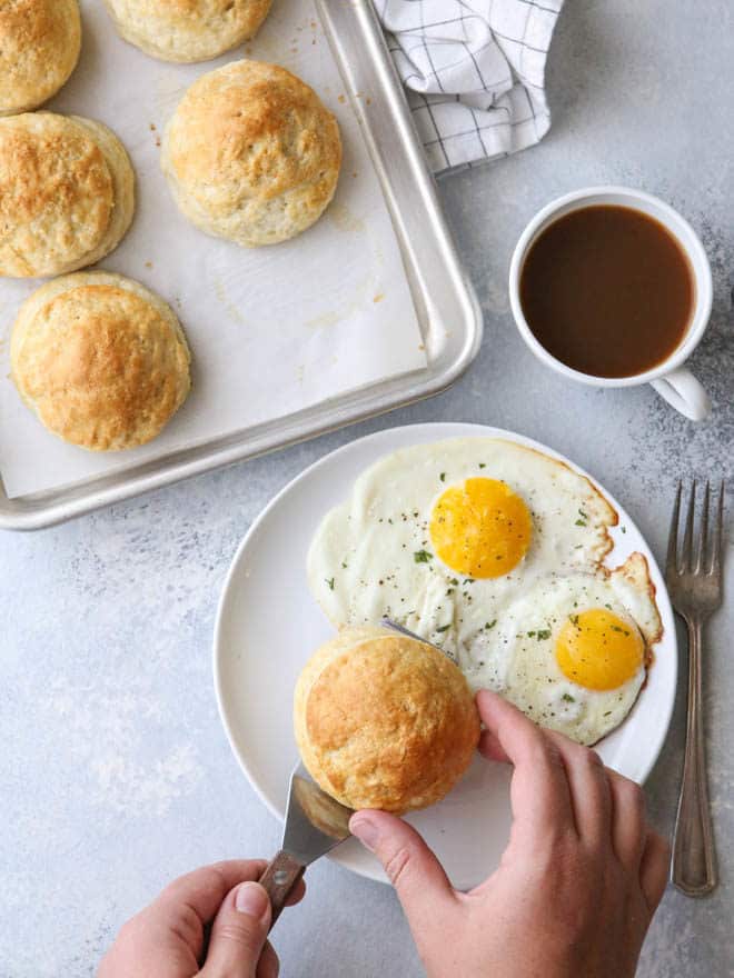 These sausage gravy stuffed biscuits make a great breakfast on the go!