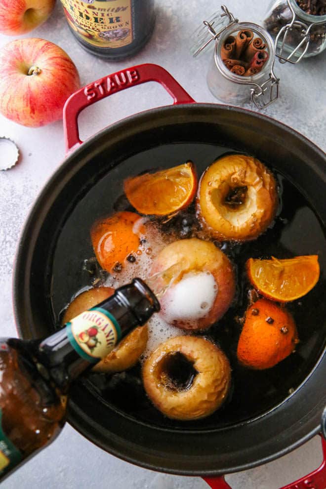 Boozy hot wassail made the traditional way!