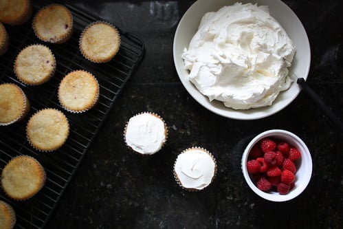 Frosting cupcakes