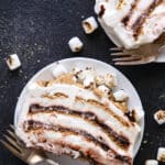 No- campfire required for this S'mores No-Bake Icebox Cake!