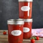 Tomato-Basil Marinara Sauce, perfect for canning! From completelydelicious.com
