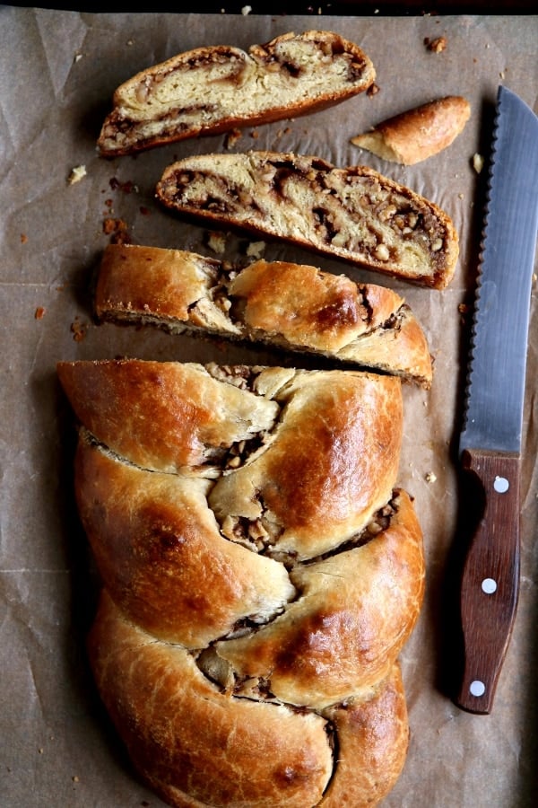 Cinnamon-Walnut Stuffed Challah Bread | completelydelicious.com