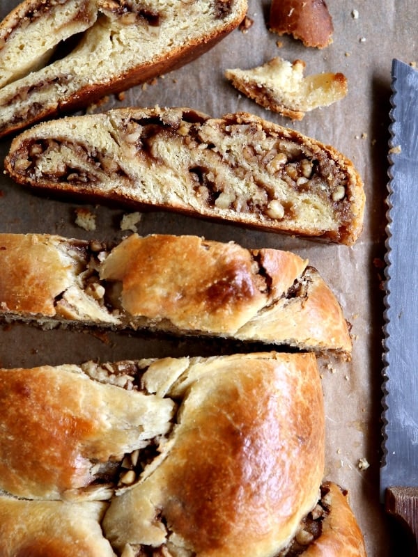 Cinnamon-Walnut Stuffed Challah Bread | completelydelicious.com