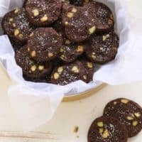 Salted Chocolate Pistachio Cookies | completelydelicious.com