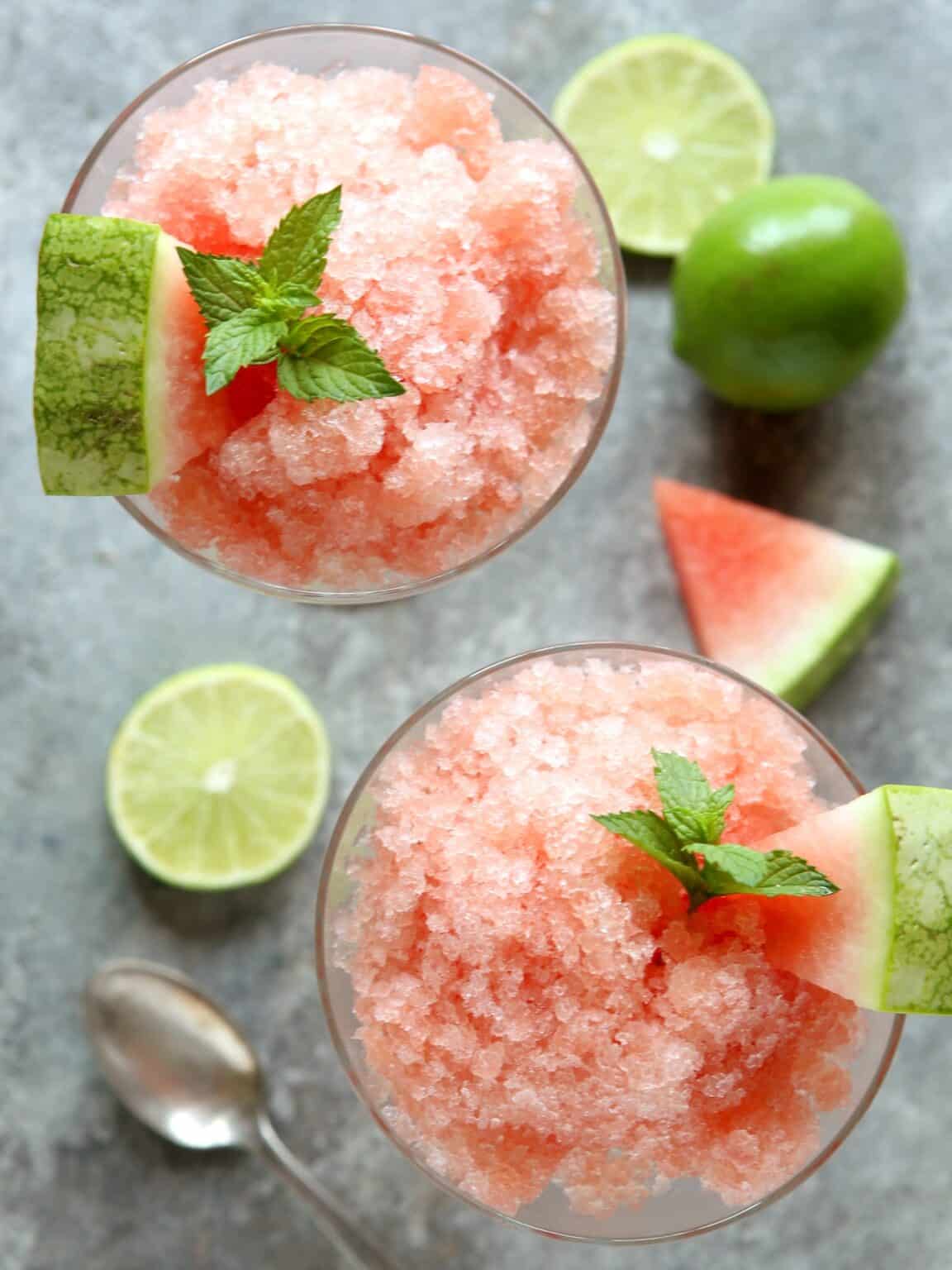 watermelon lime granita no-bake summer easy frozen healthy kids refreshing