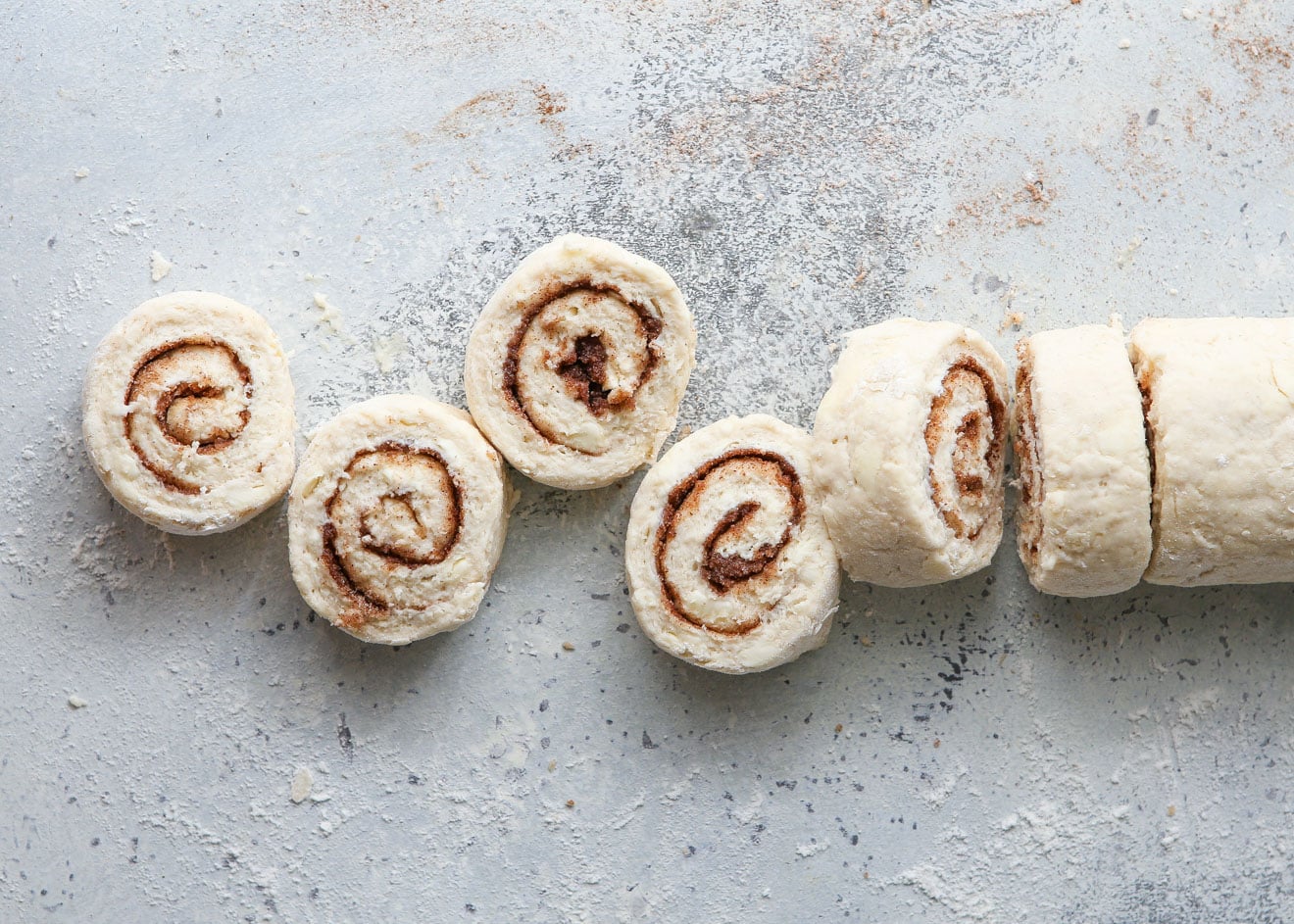 sliced cinnamon roll biscuit rounds