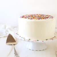 Funfetti Cake with Fluffy Vanilla Frosting | completelydelicious.com