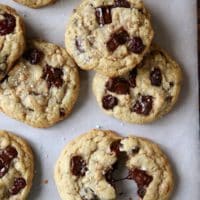 Chocolate Toffee Oatmeal Cookies with Dried Cherries | completelydelicious.com