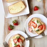 Cream Cheese Pound Cake with Honey Whipped Cream | completelydelicious.com