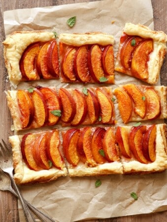Easiest Nectarine Puff Pastry Tart | completelydelicious.com