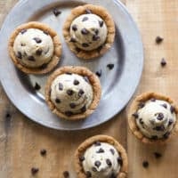 Chocolate Chip Cookie Cups with Cookie Dough Frosting | completelydelicious.com
