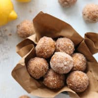Lemon Cinnamon-Sugar Doughnut Holes | completelydelicious.com