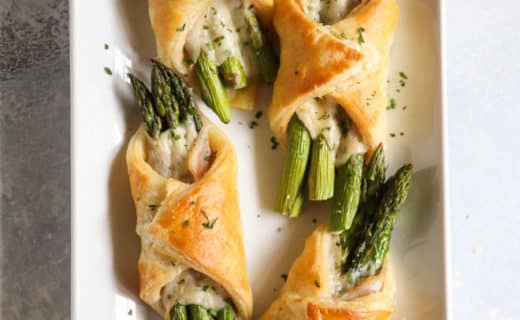 Asparagus pancetta puff pastry bundles make an easy but fancy appetizer!