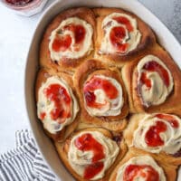 Peanut butter and jam sweet rolls are so fun!