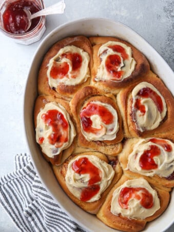 Peanut butter and jam sweet rolls are so fun!