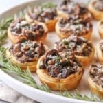 Easy mini mushroom tarts are the perfect winter appetizer!