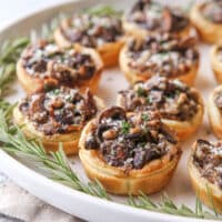 Easy mini mushroom tarts are the perfect winter appetizer!