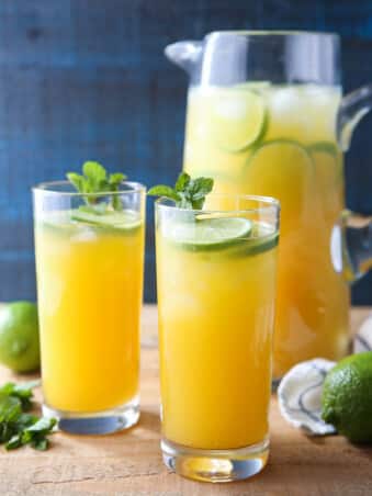 This mango pineapple punch is a sunny drink the whole family will love!