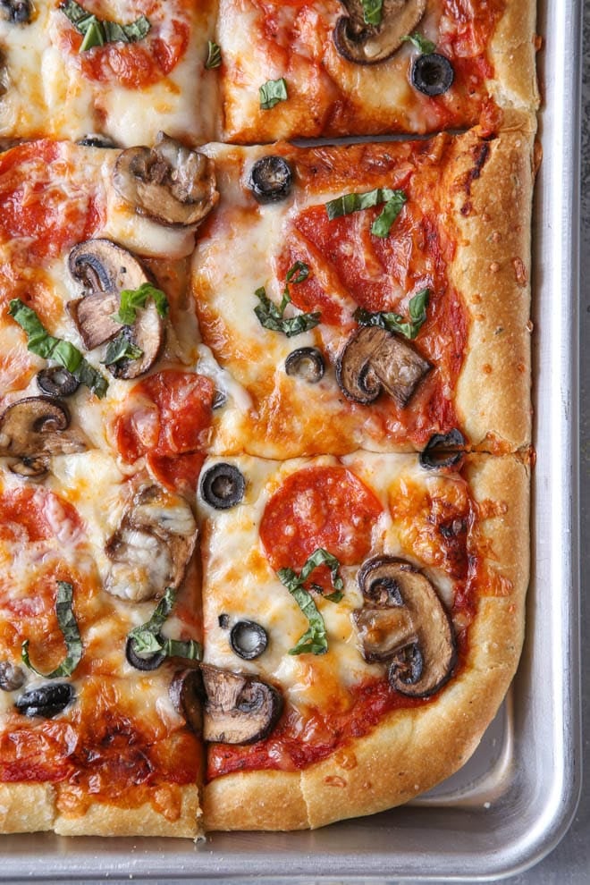 Sheet Pan Pizza - Completely Delicious