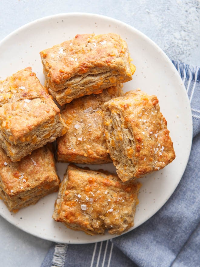 These hearty whole wheat cheddar biscuits make a great addition to any meal!