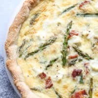 Bacon, asparagus and cream cheese quiche is full of flavor