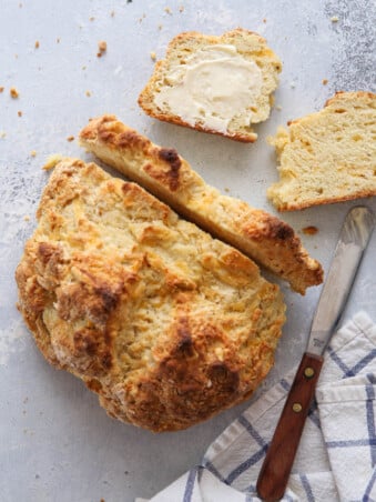 Easy and flavorful Irish soda bread ready for eating!