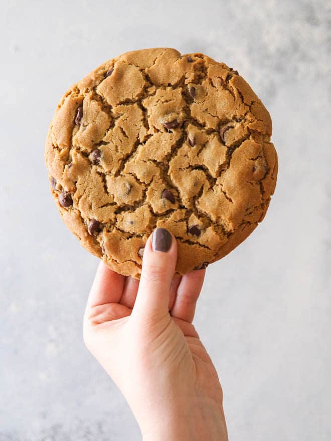 One giant peanut butter chocolate chip cookie... for one or more!